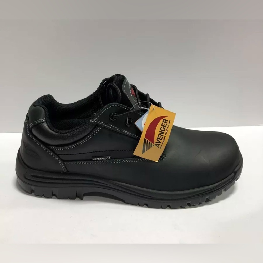 Avenger Mens Waterproof Oxford Black Leather Size 13 EE